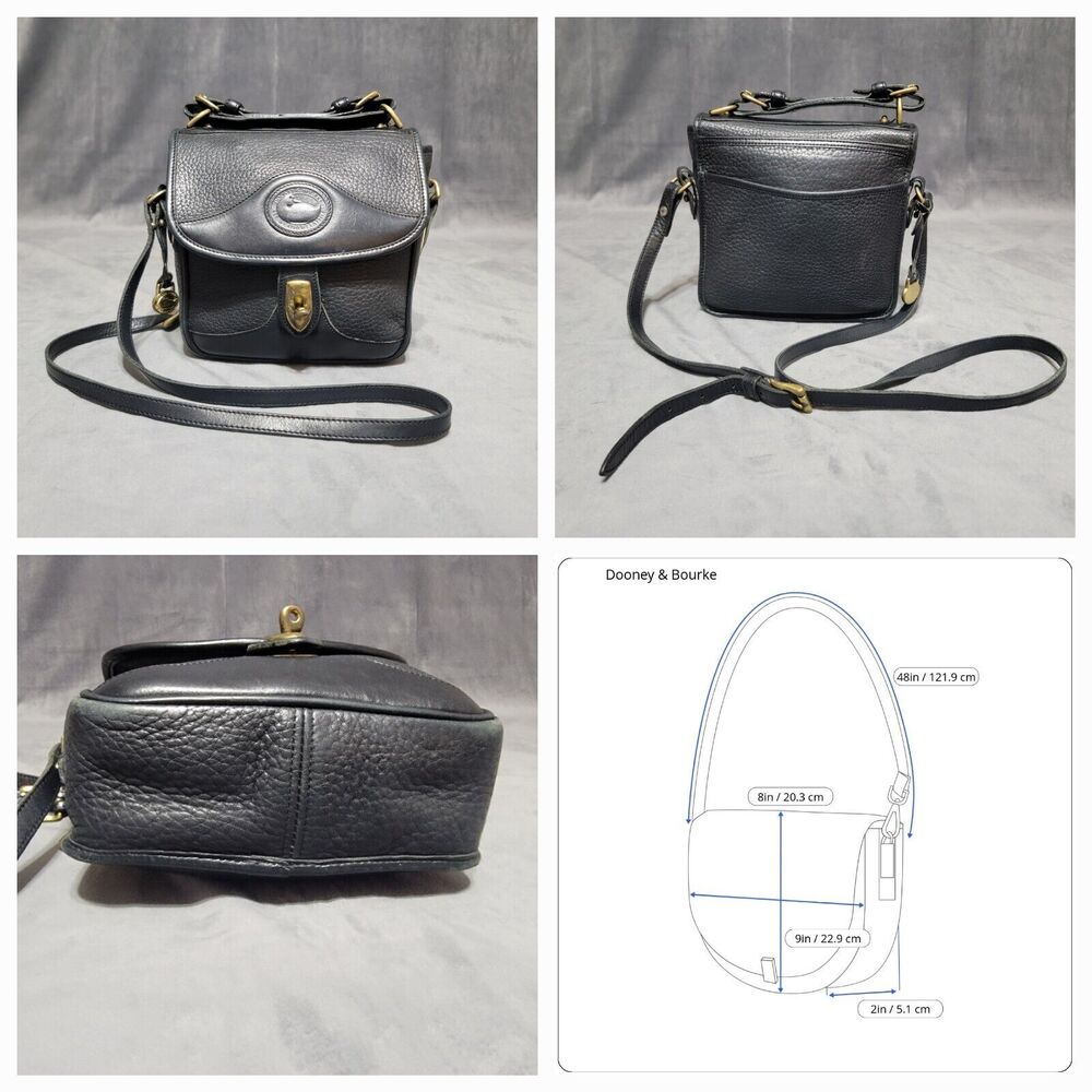 VTG Dooney & Bourke All Weather Leather Carrier Crossbody Purse